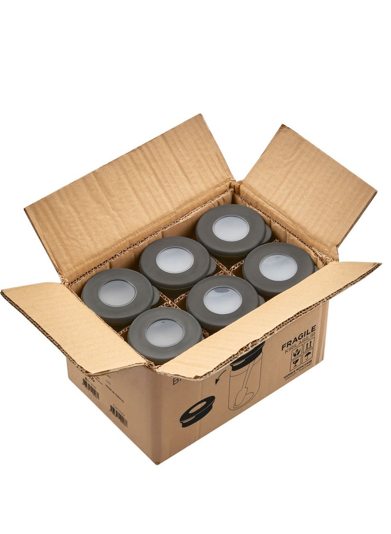Glass Containers with Lid and Plastic Spoon 6 Pcs Set - Image 4